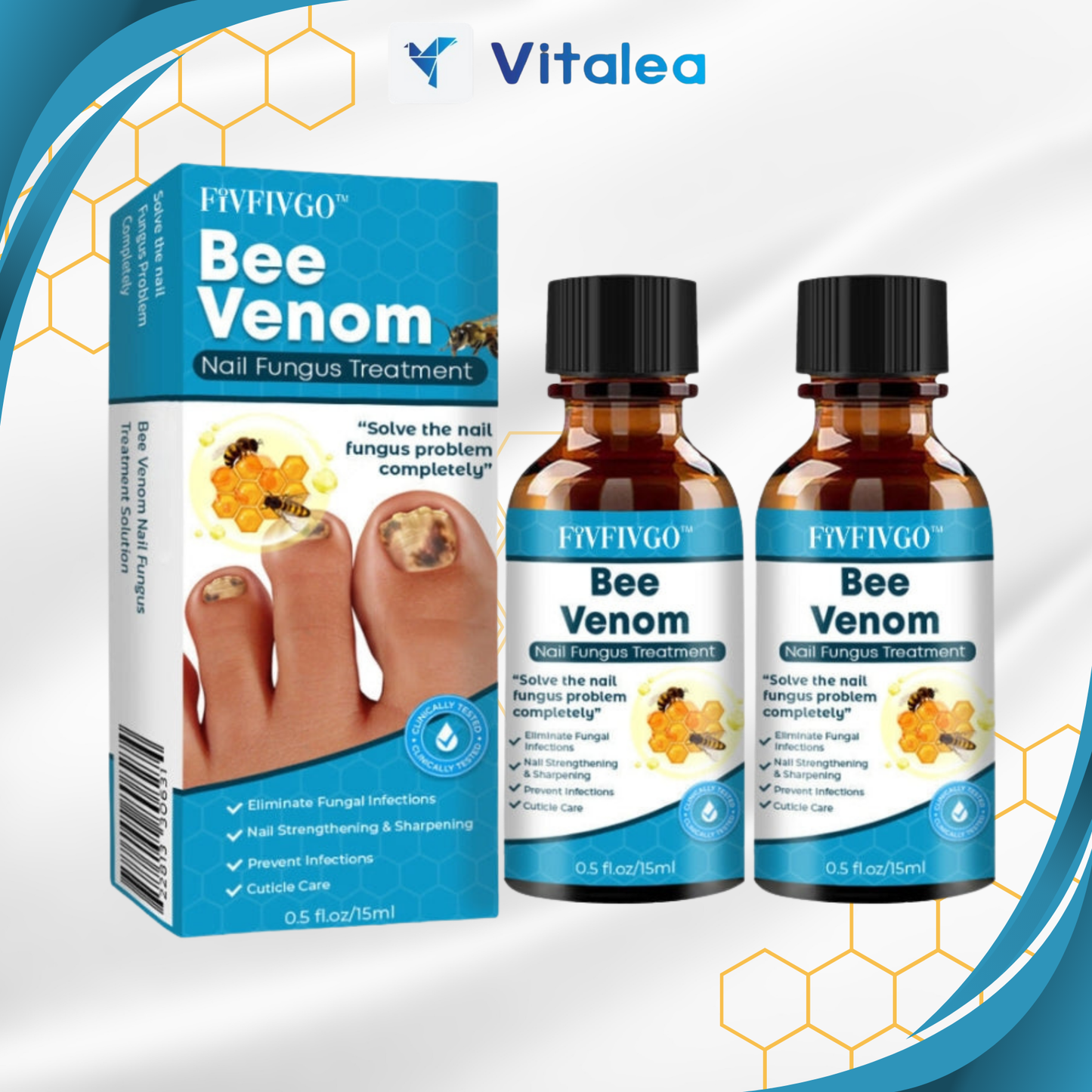 🐝 BeeNail Rescue™ Solución para el tratamiento de hongos en las uñas de veneno de abeja 🐝