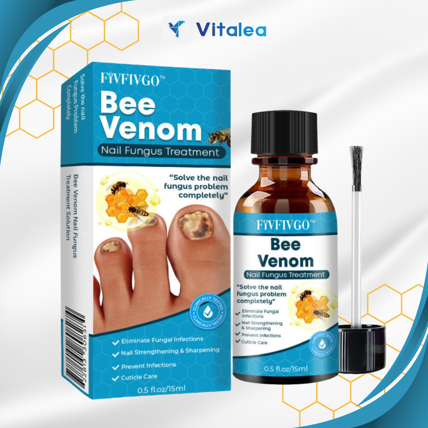 🐝 BeeNail Rescue™ Solución para el tratamiento de hongos en las uñas de veneno de abeja 🐝