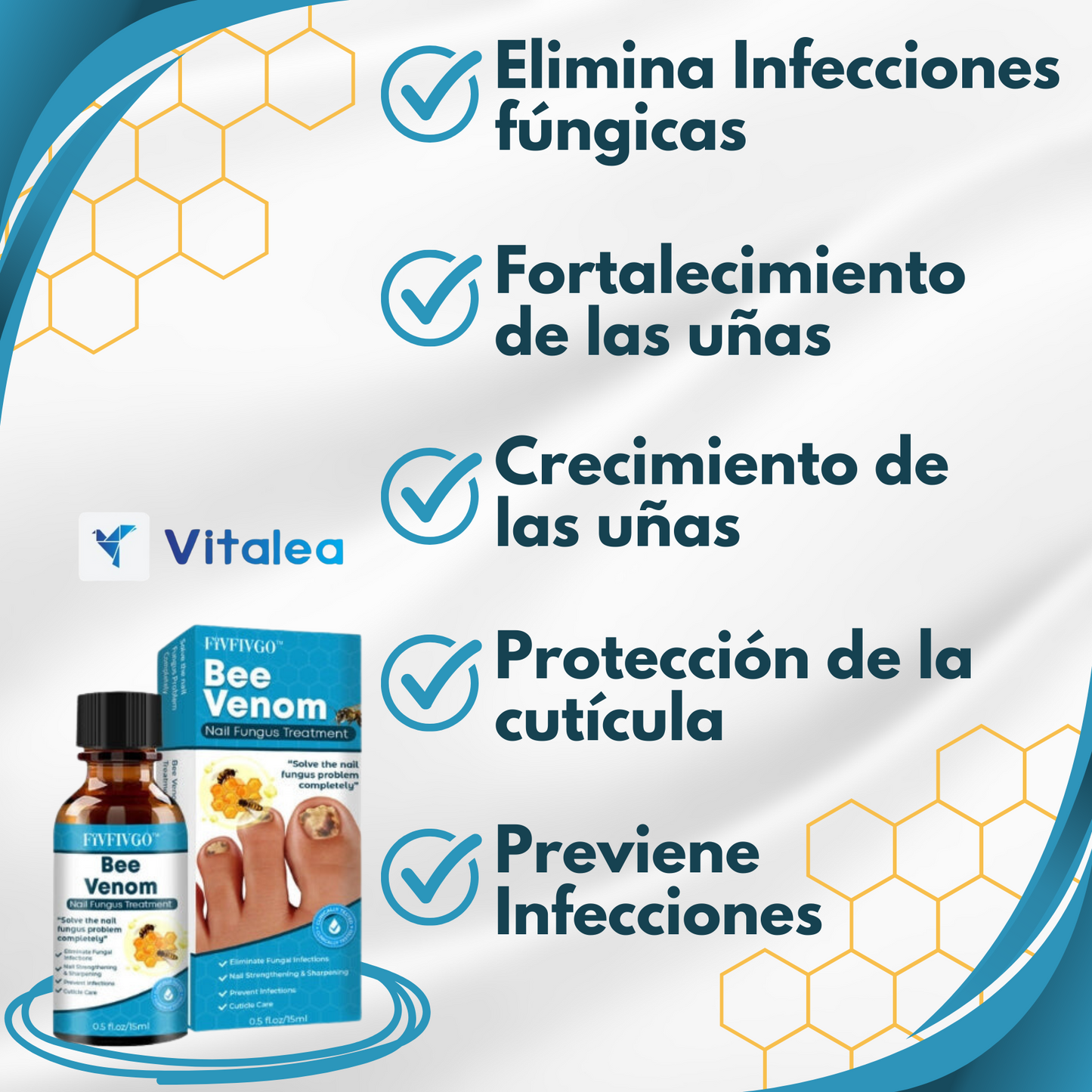 🐝 BeeNail Rescue™ Solución para el tratamiento de hongos en las uñas de veneno de abeja 🐝