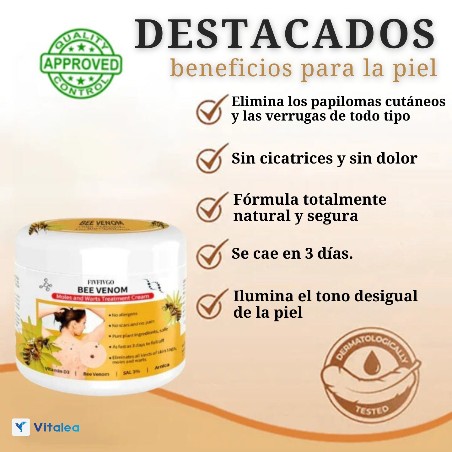 crema para el tratamiento de verrugas con veneno de abeja