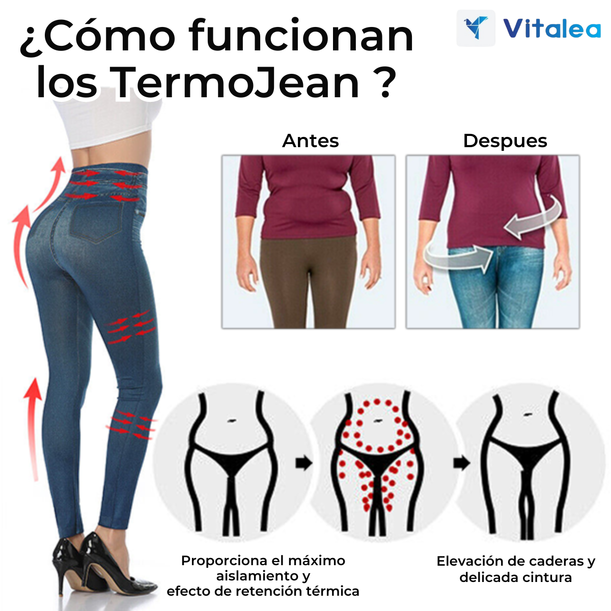 👖TermoJean - Pantalones vaqueros térmicos con forro polar👖