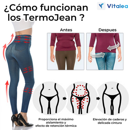 👖TermoJean - Pantalones vaqueros térmicos con forro polar👖