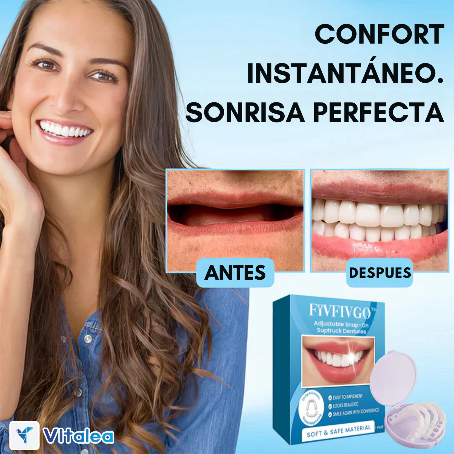 Dentaduras postizas ajustables a presión Fivfivgo™ 🔥 OFERTA DEL ÚLTIMO DÍA